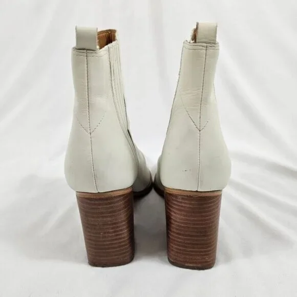 Marc Fisher Matter Boots In White Leather - Size 11 - Picture 4 of 9